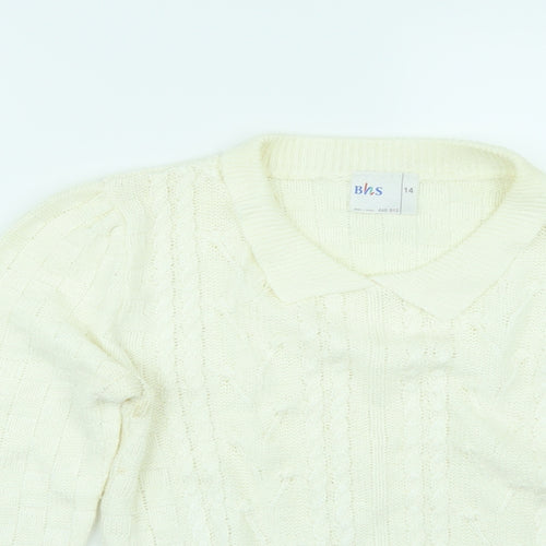 BHS Womens White   Pullover Jumper Size 14