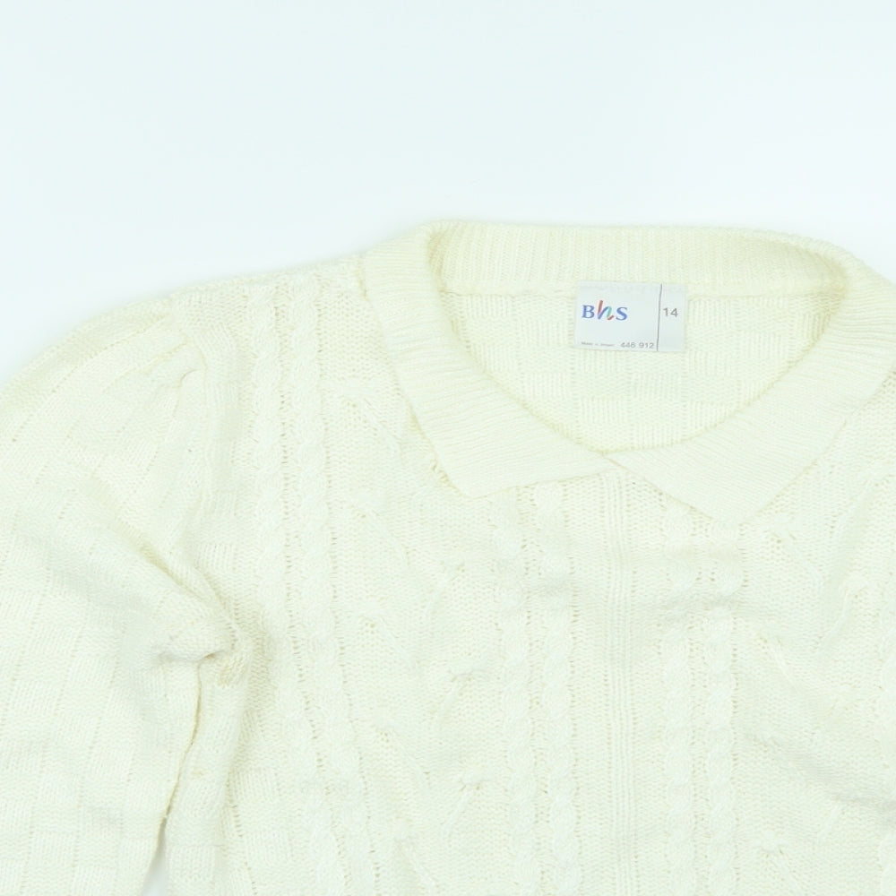 BHS Womens White   Pullover Jumper Size 14