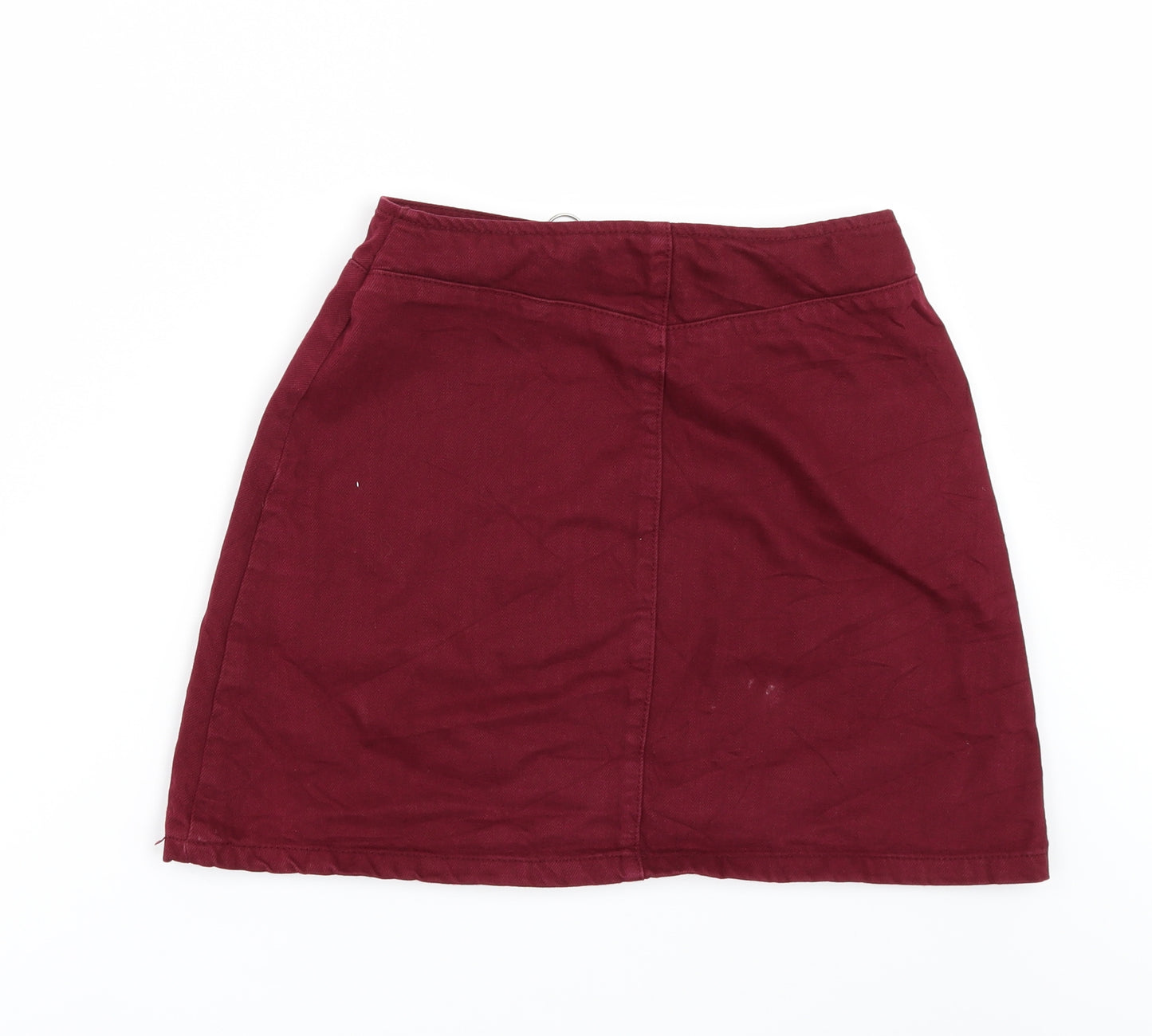 ASOS Womens Red  Denim Mini Skirt Size 8
