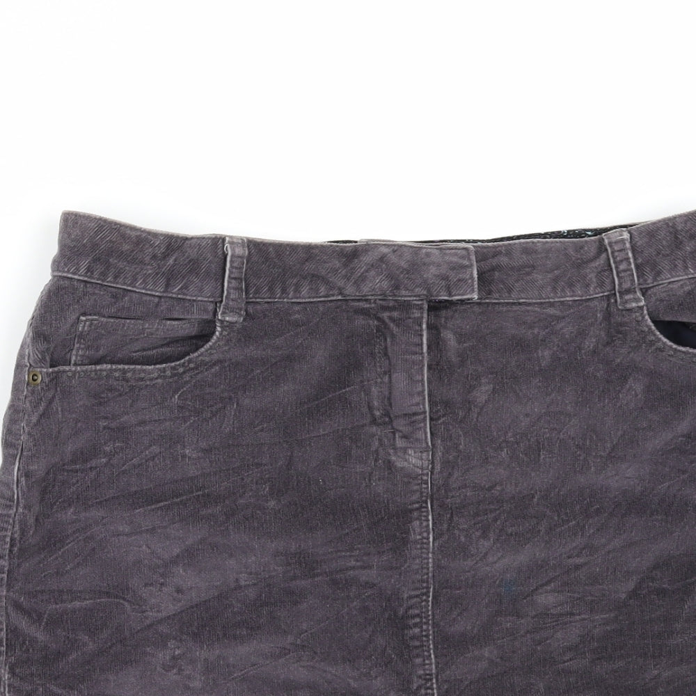 John Lewis Womens Purple  Corduroy Mini Skirt Size 14