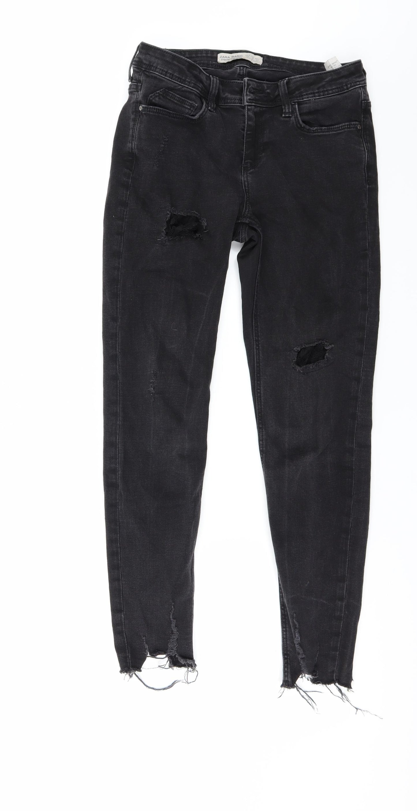 Zara Womens Black  Denim Skinny Jeans Size 8 L26 in