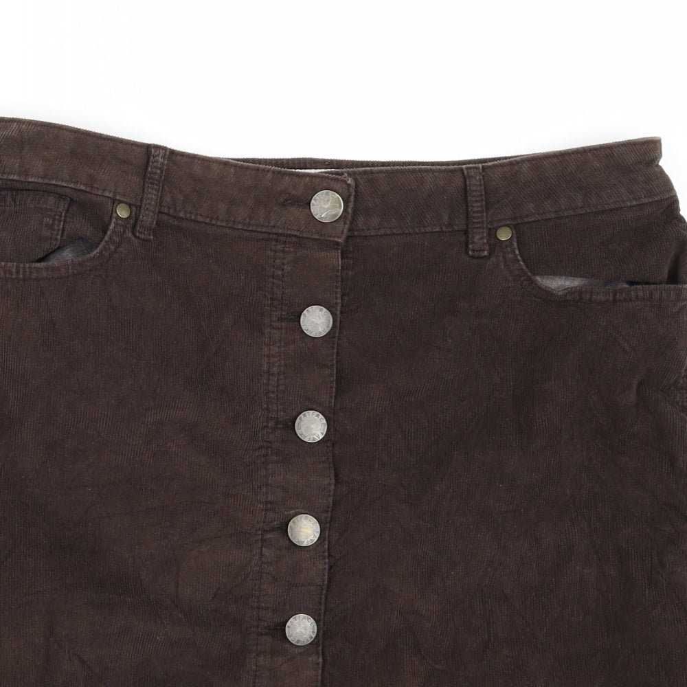 Fat Face Womens Brown  Corduroy Mini Skirt Size 14