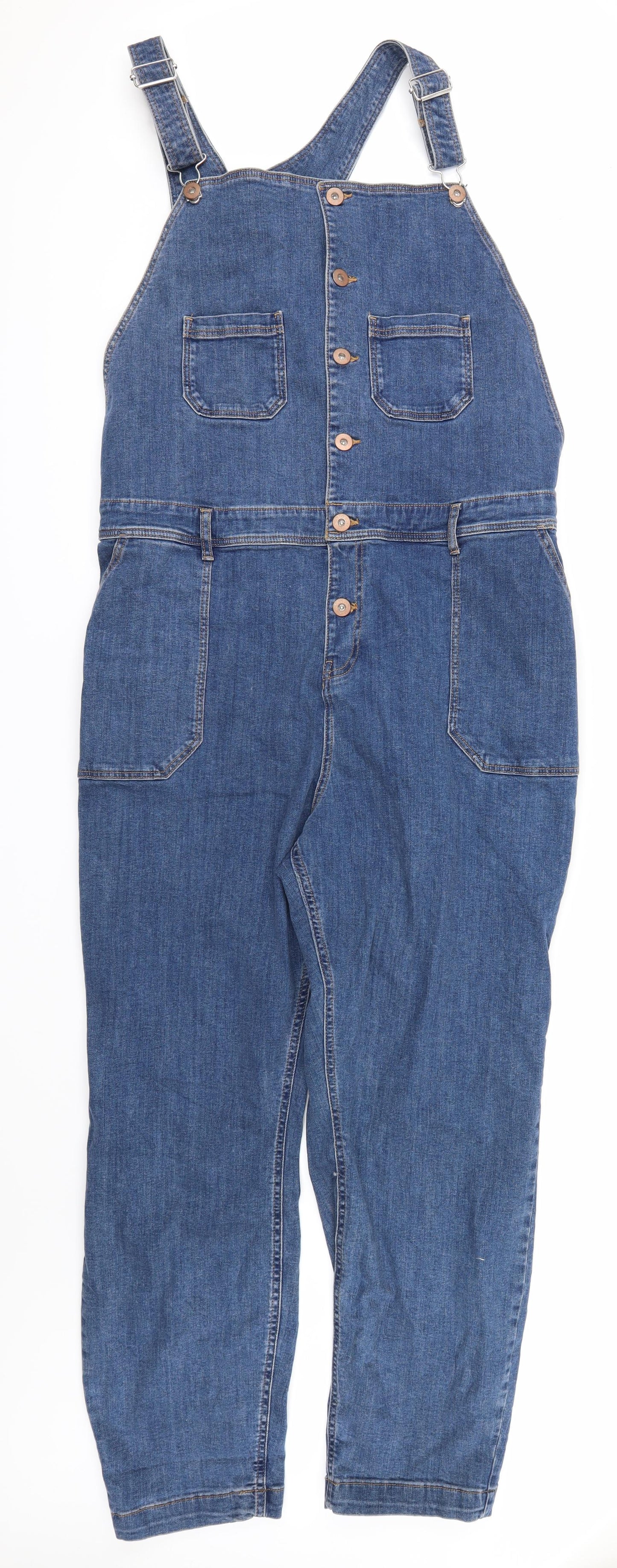 TU Womens Blue  Denim Dungarees Trousers Size 22 L30 in