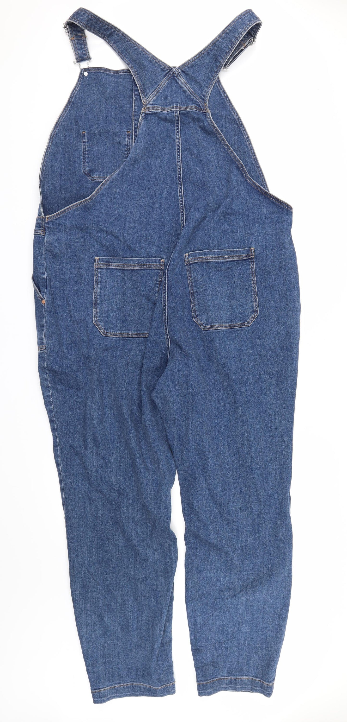 TU Womens Blue  Denim Dungarees Trousers Size 22 L30 in