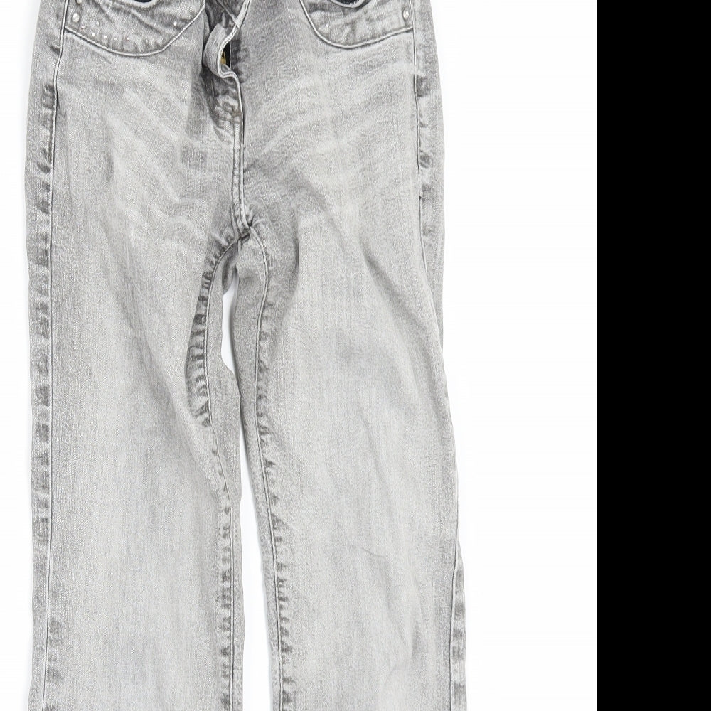 Attitude Girls Grey  Denim Flared Jeans Size 11-12 Years