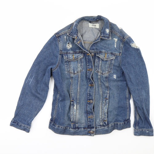 New Look Womens Blue  Denim Jacket  Size 6  - DISTRESSED