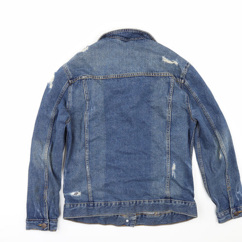 New Look Womens Blue  Denim Jacket  Size 6  - DISTRESSED