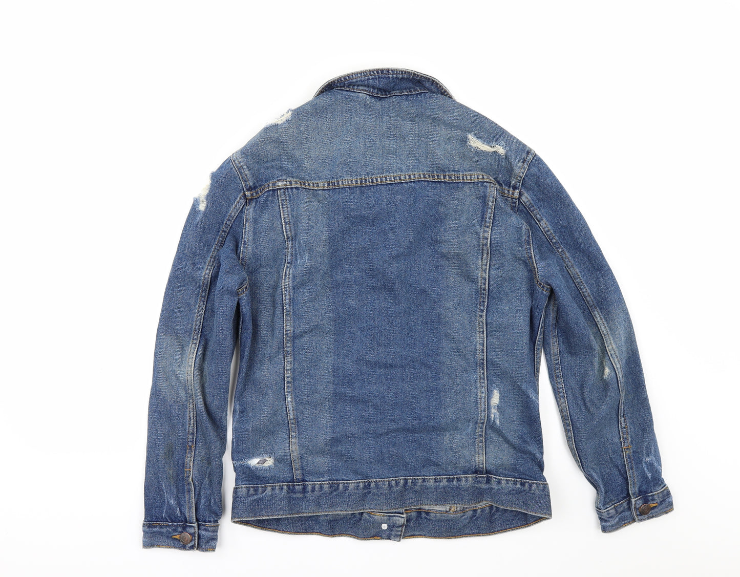 New Look Womens Blue  Denim Jacket  Size 6  - DISTRESSED
