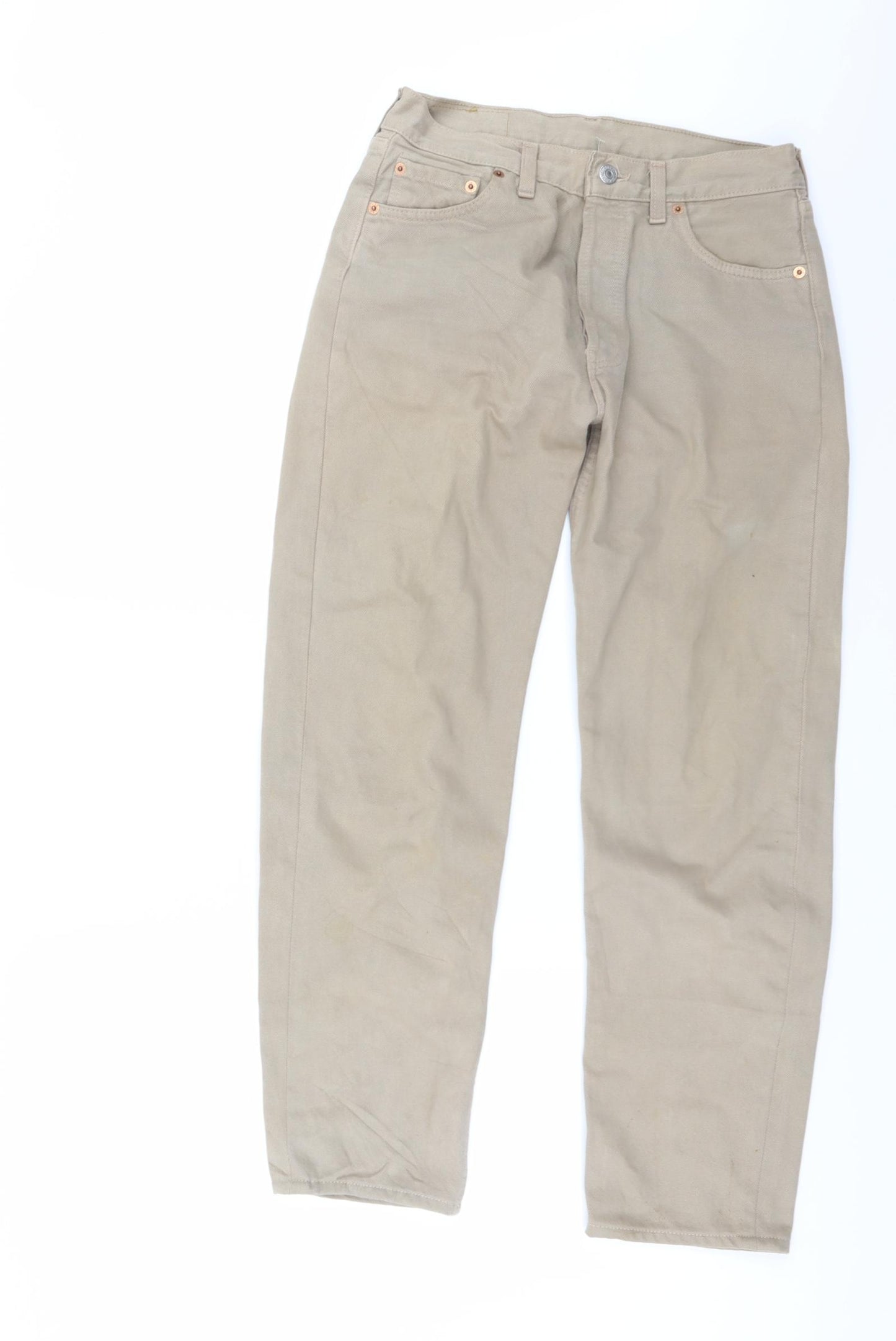 Levi's Mens Beige  Denim Straight Jeans Size 32 L32 in