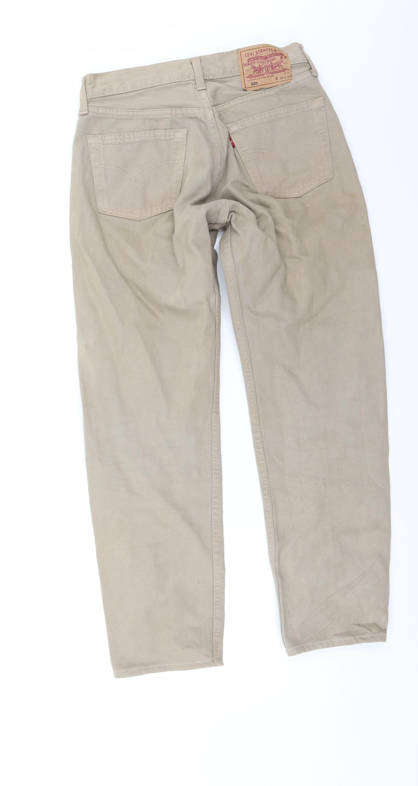 Levi's Mens Beige  Denim Straight Jeans Size 32 L32 in