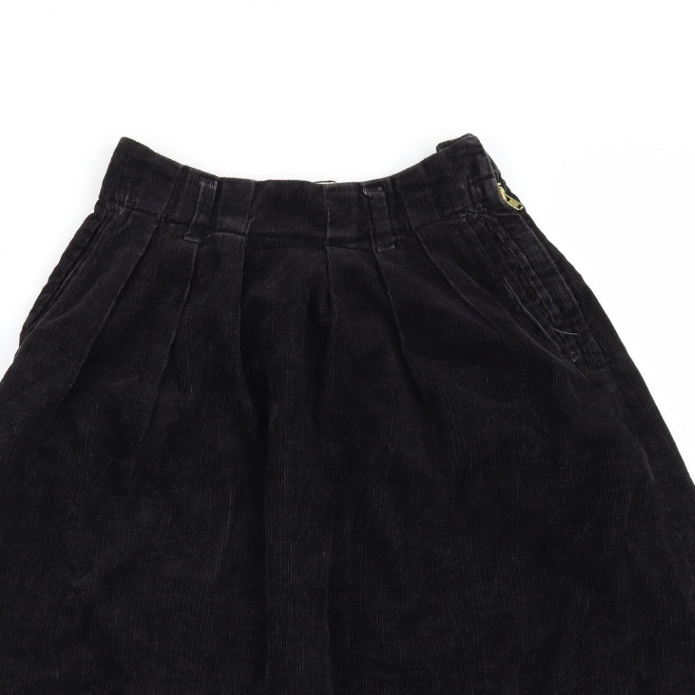 Warehouse Womens Black  Corduroy A-Line Skirt Size 10  - ``