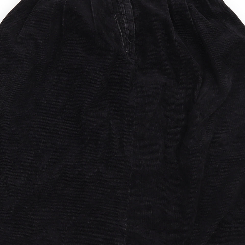 Warehouse Womens Black  Corduroy A-Line Skirt Size 10  - ``