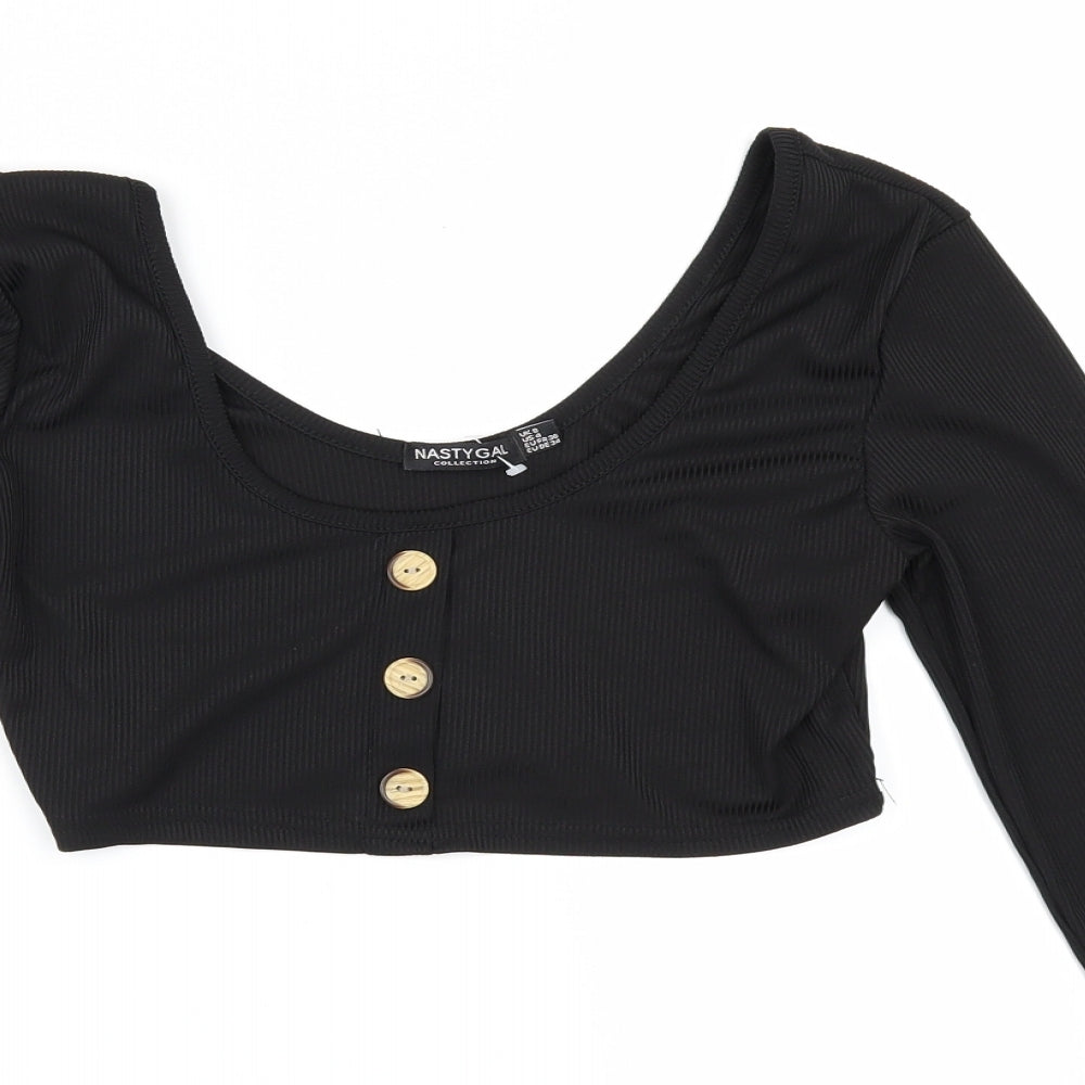 Nastygal Womens Black   Cropped Blouse Size 8