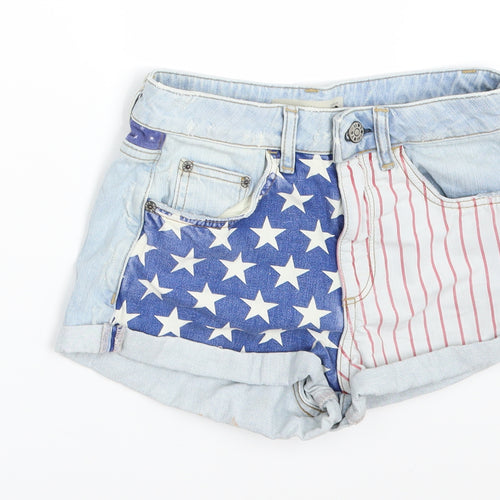 Topshop Womens Blue  Denim Hot Pants Shorts Size 26