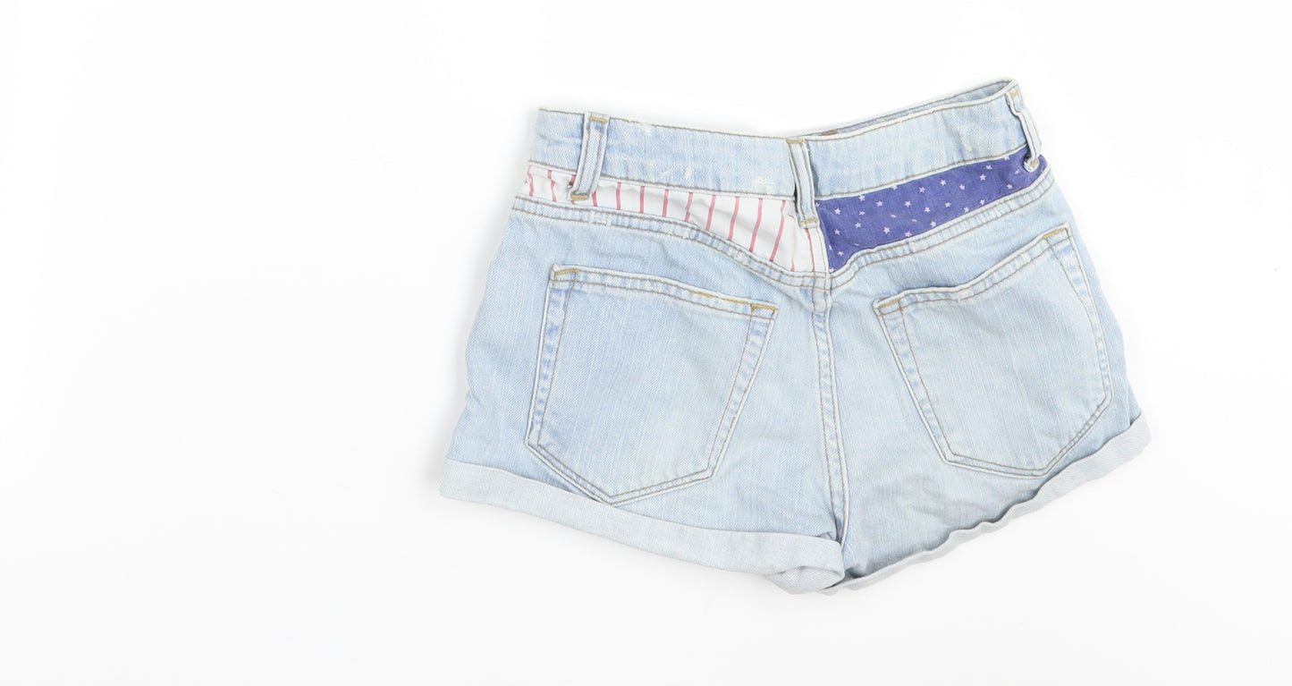 Topshop Womens Blue  Denim Hot Pants Shorts Size 26