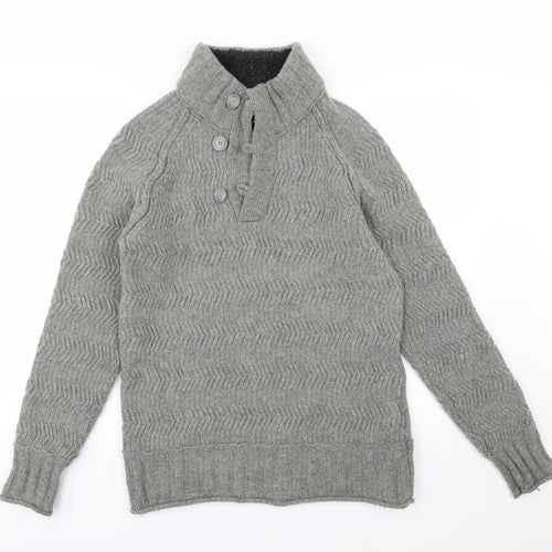 Fat Face Mens Grey  Knit Pullover Jumper Size M