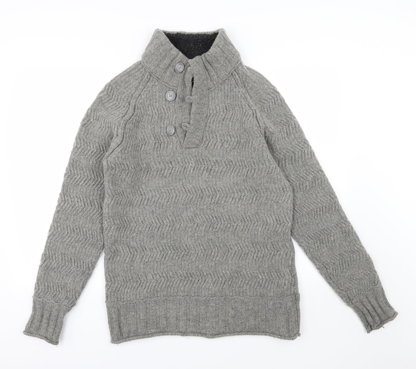 Fat Face Mens Grey  Knit Pullover Jumper Size M