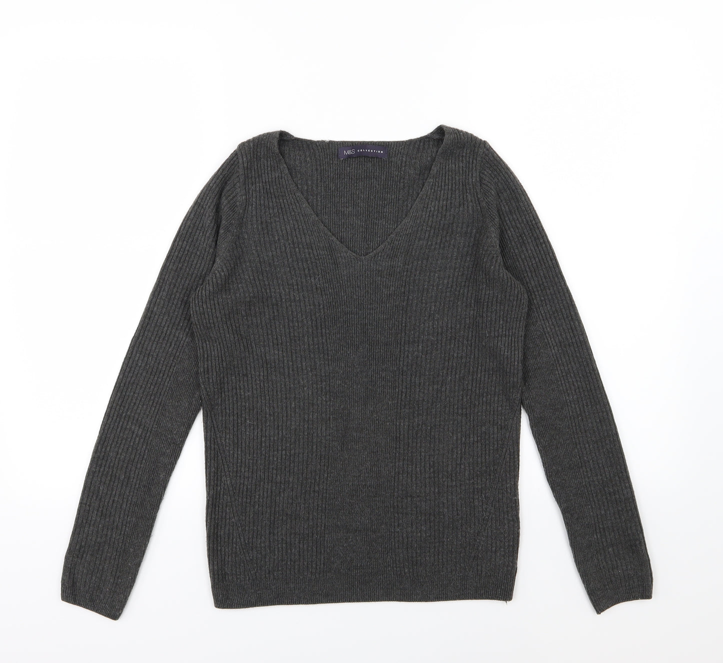 Marks and Spencer Womens Grey  Knit Pullover Jumper Size 8