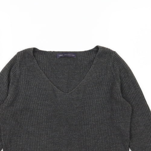 Marks and Spencer Womens Grey  Knit Pullover Jumper Size 8
