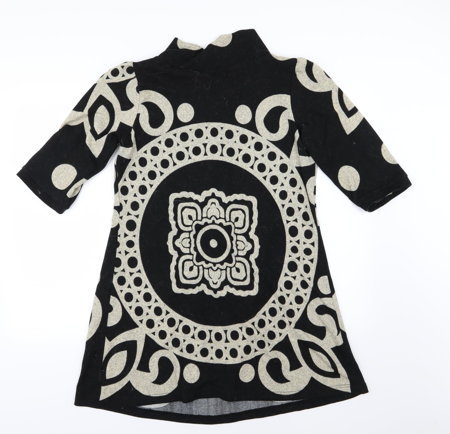 Stella Womens Black Geometric Knit Jumper Dress