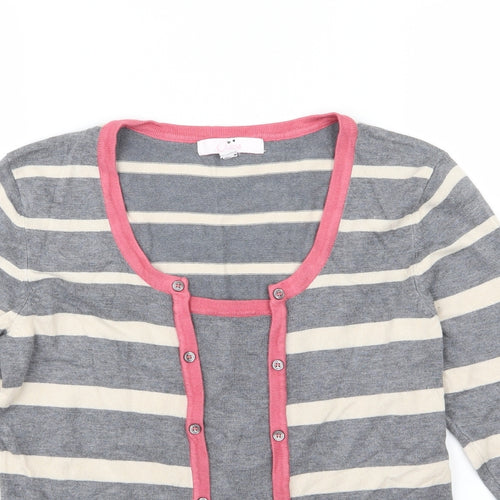 Julipa Womens Grey Striped Knit Pullover Jumper Size 12