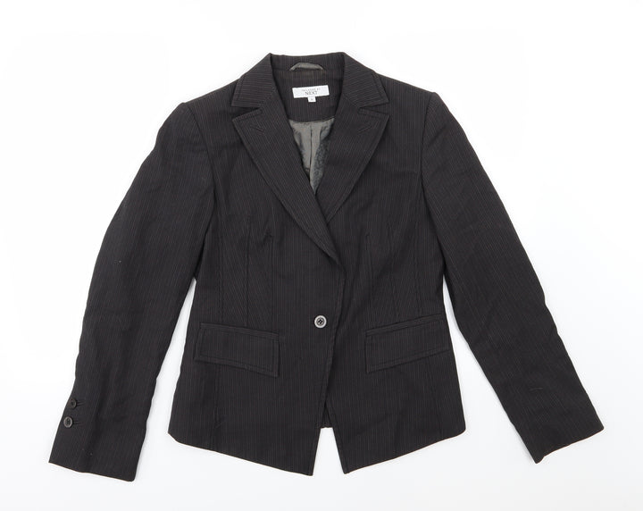 NEXT Womens Grey Striped Jacket Suit Jacket Size 12