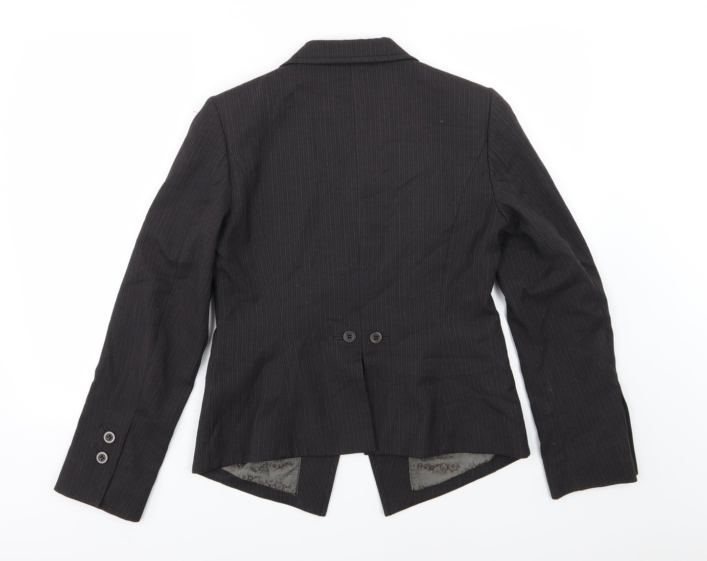 NEXT Womens Grey Striped  Jacket Suit Jacket Size 12
