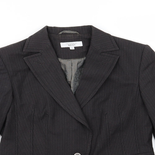 NEXT Womens Grey Striped  Jacket Suit Jacket Size 12