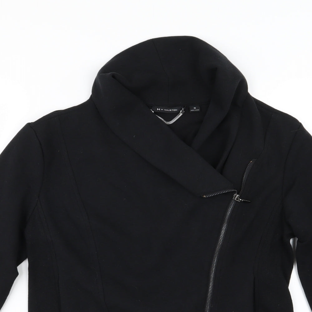 H by Halston Womens Black  Jersey Jacket  Size 16