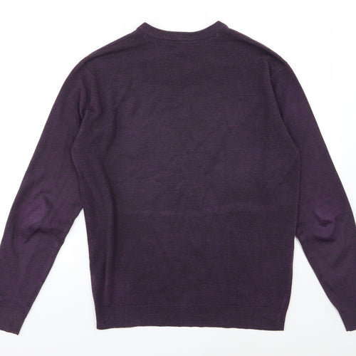 M&Co Mens Purple  Knit Pullover Jumper Size S