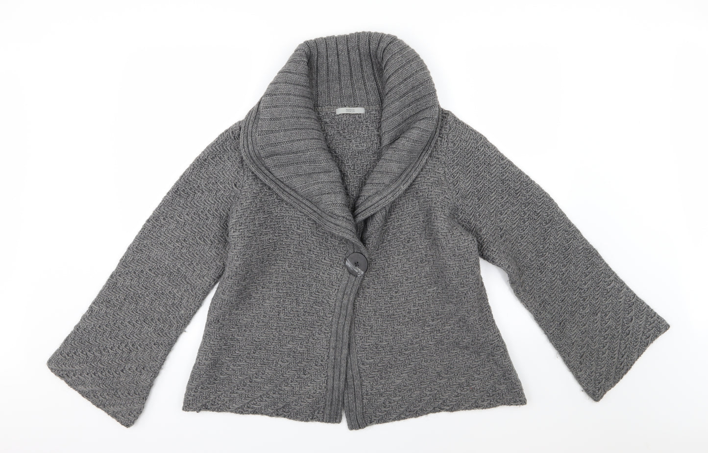 Marks and Spencer Womens Grey  Knit Cardigan Jumper Size 20