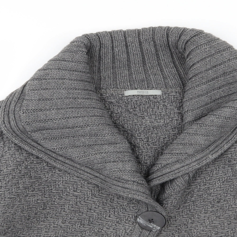 Marks and Spencer Womens Grey  Knit Cardigan Jumper Size 20