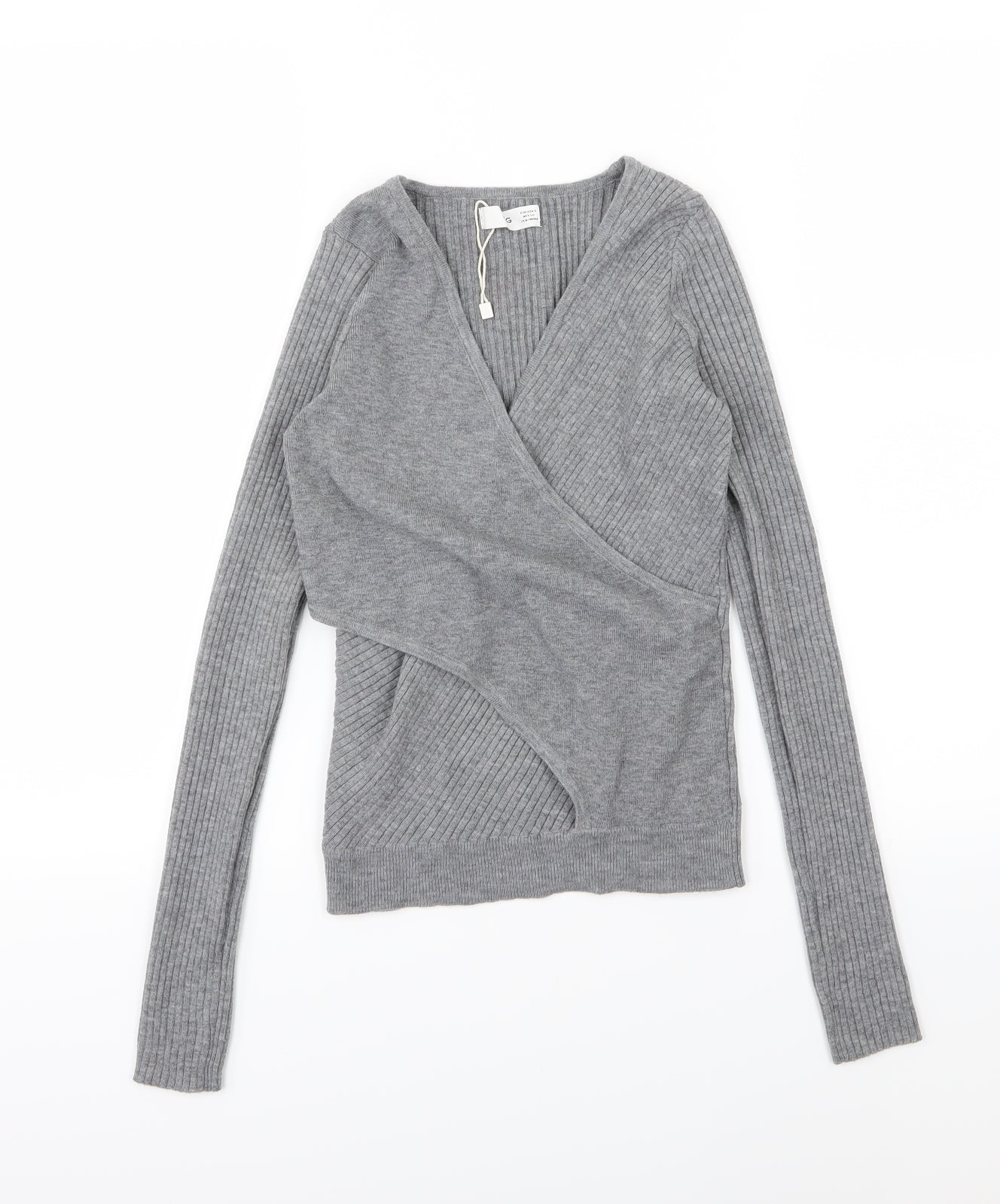 Mango Womens Grey  Knit Pullover Jumper Size S