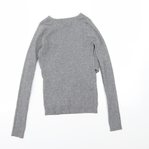 Mango Womens Grey  Knit Pullover Jumper Size S