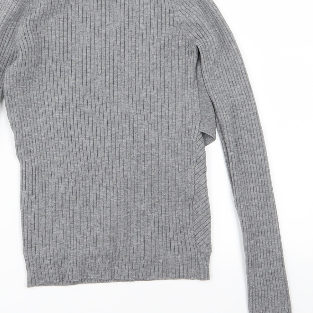 Mango Womens Grey  Knit Pullover Jumper Size S