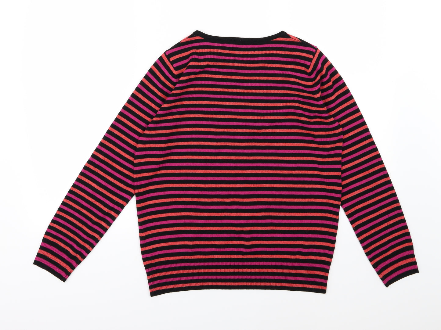 Marks and Spencer Womens Multicoloured Striped Knit Pullover Jumper Size 12