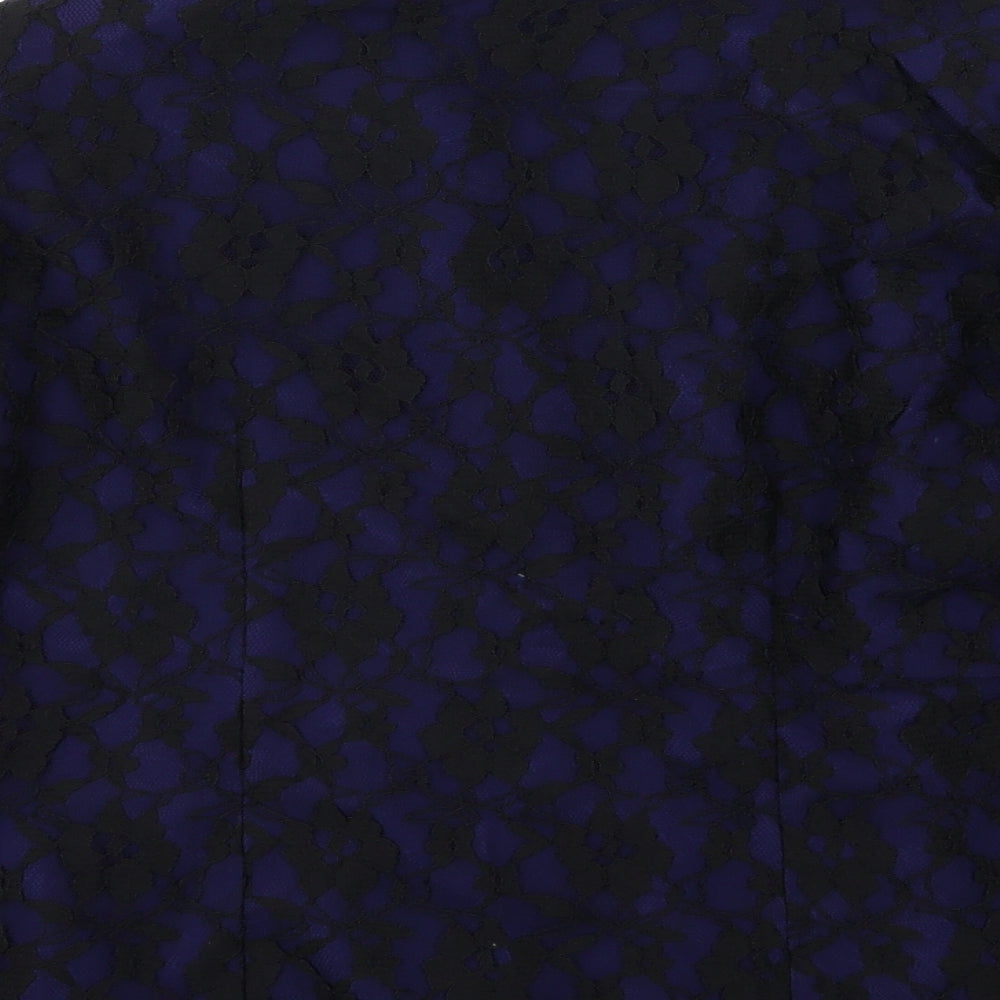 Innocence Womens Blue Floral  Jacket Blazer Size 12