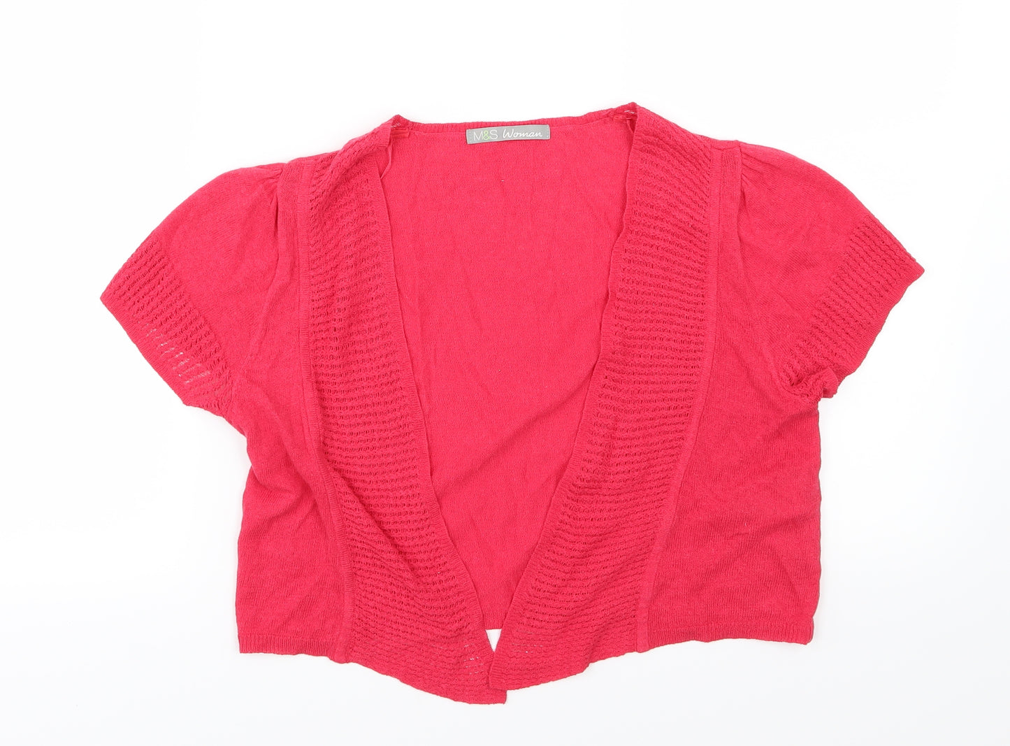 Marks and Spencer Womens Pink  Knit Cardigan Jumper Size 12