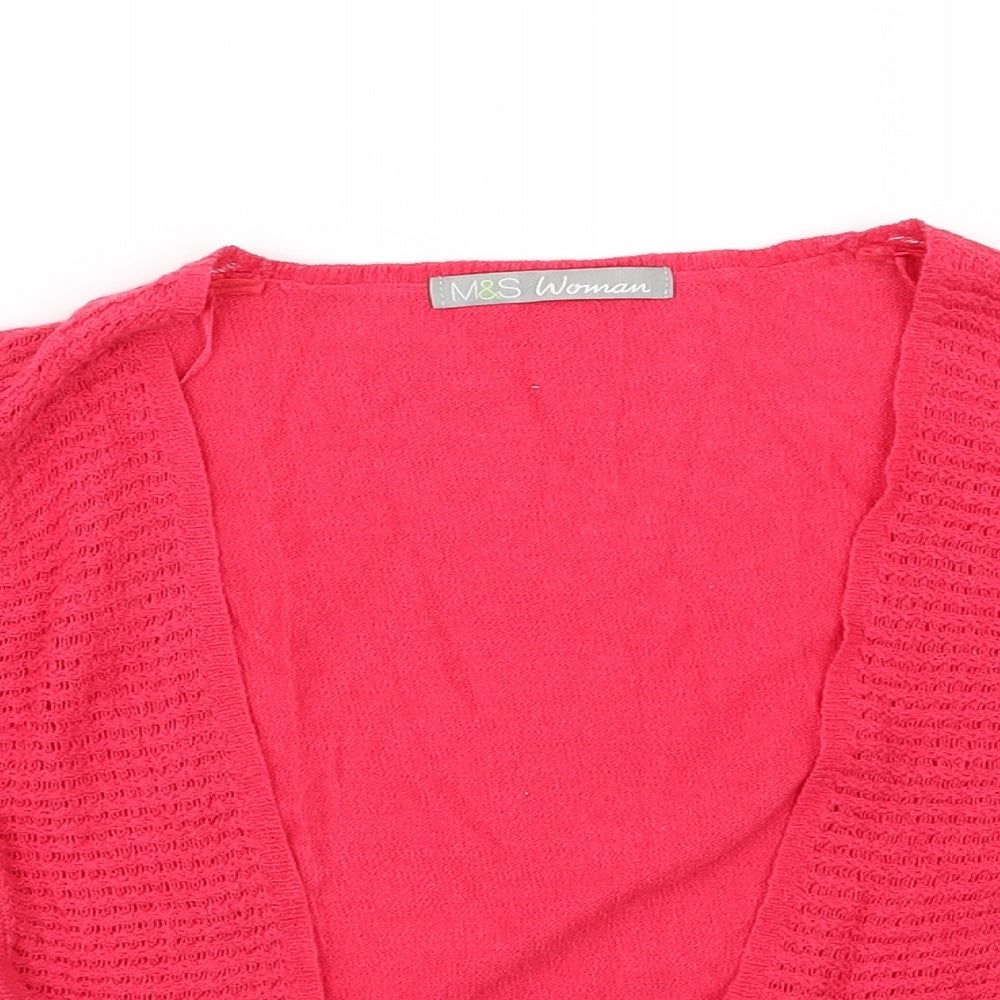 Marks and Spencer Womens Pink  Knit Cardigan Jumper Size 12