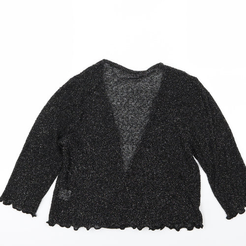 Alexara Womens Black  Knit Cardigan Jumper Size S