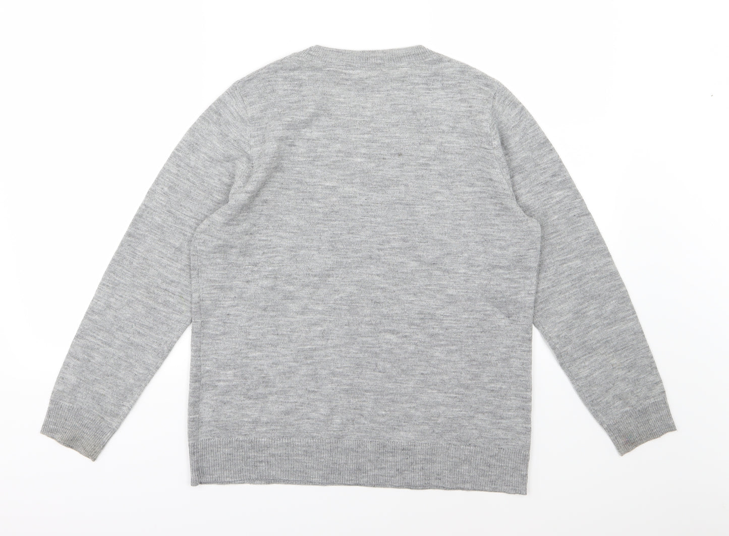 Dorothy Perkins Womens Grey Floral Knit Pullover Jumper Size 14