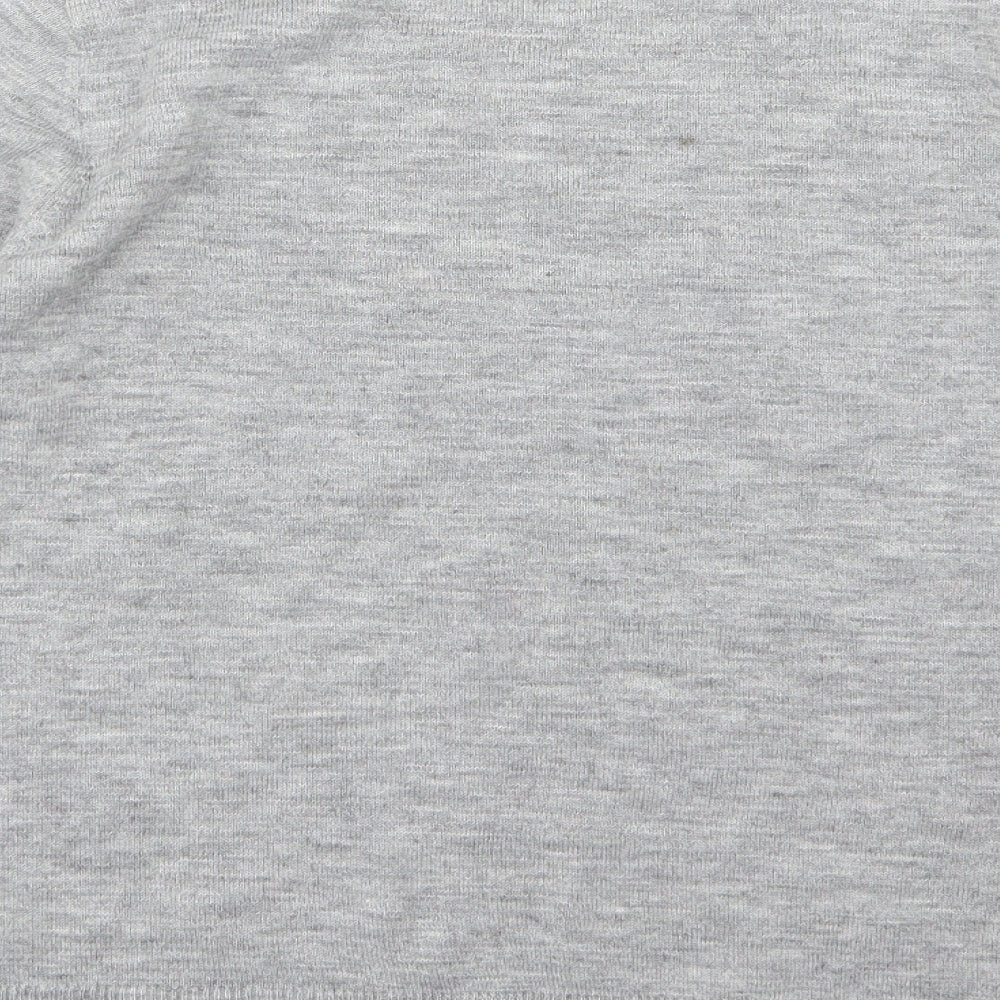 Dorothy Perkins Womens Grey Floral Knit Pullover Jumper Size 14