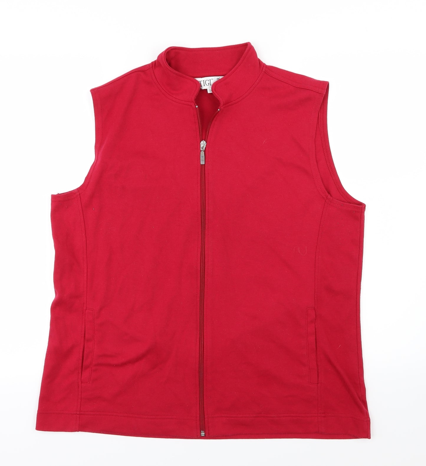 Tigi Womens Pink  Jersey Gilet Jacket Size 18