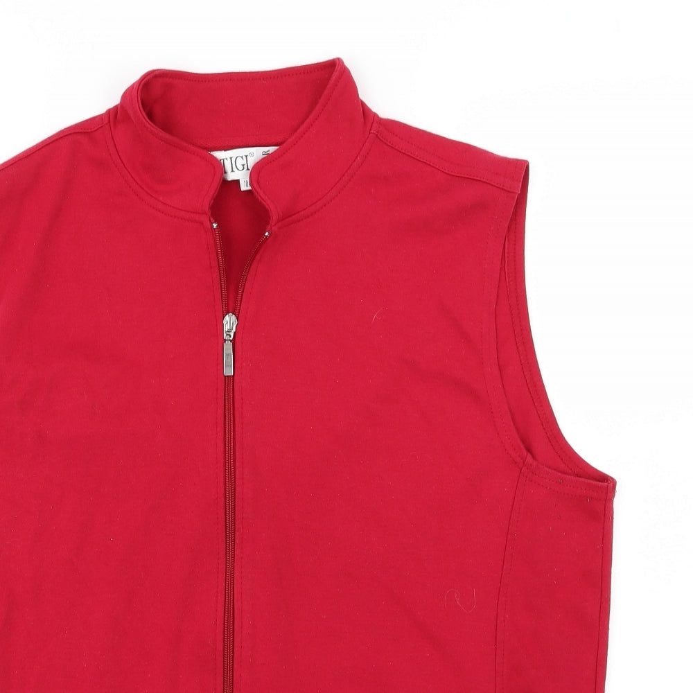 Tigi Womens Pink  Jersey Gilet Jacket Size 18