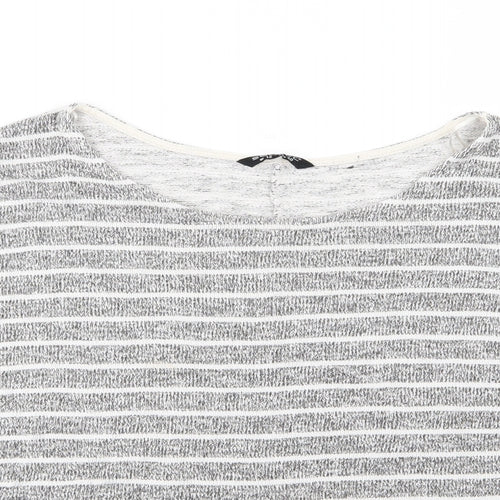 Select Womens Grey Striped Knit Pullover Jumper Size 12
