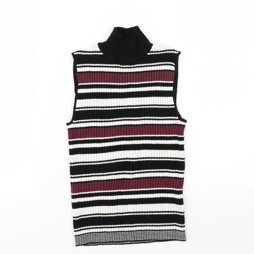 Miss Selfridge Womens Multicoloured Striped Knit Pullover Jumper Size 8