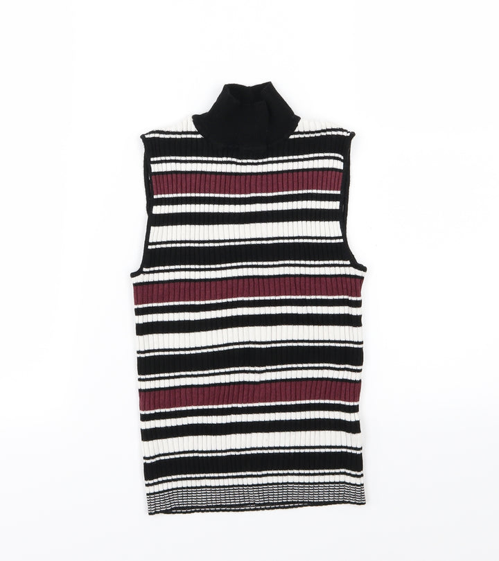 Miss Selfridge Womens Multicoloured Striped Knit Pullover Jumper Size 8