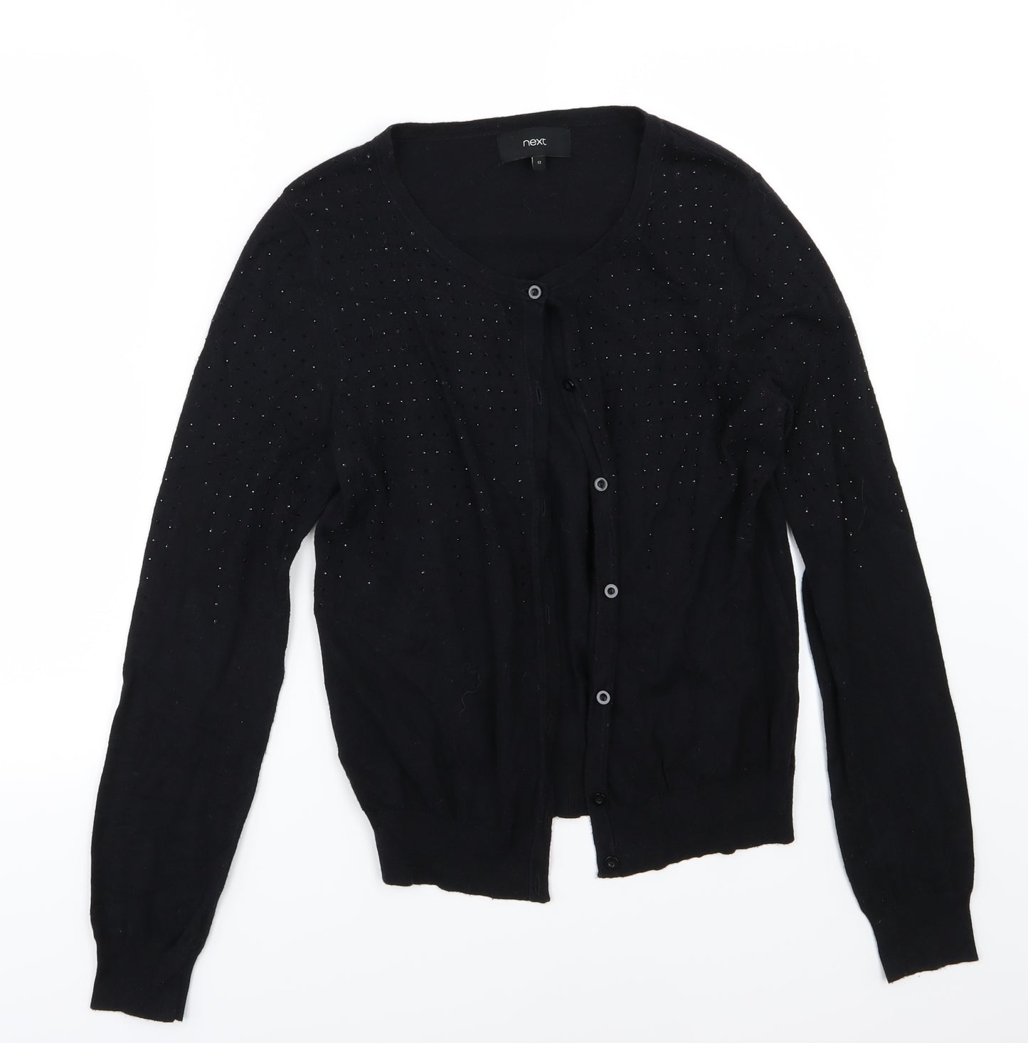 NEXT Womens Black  Knit Cardigan Jumper Size 12  - Gems
