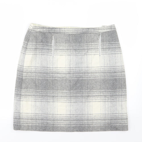 Marks and Spencer Womens Grey Striped  A-Line Skirt Size 16