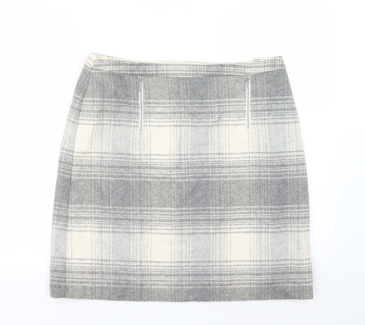 Marks and Spencer Womens Grey Striped  A-Line Skirt Size 16